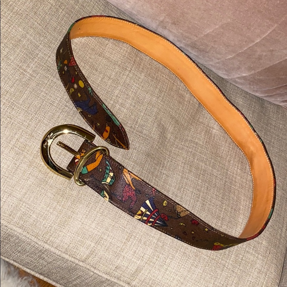 Piero Guidi circus theme brown tone belt.